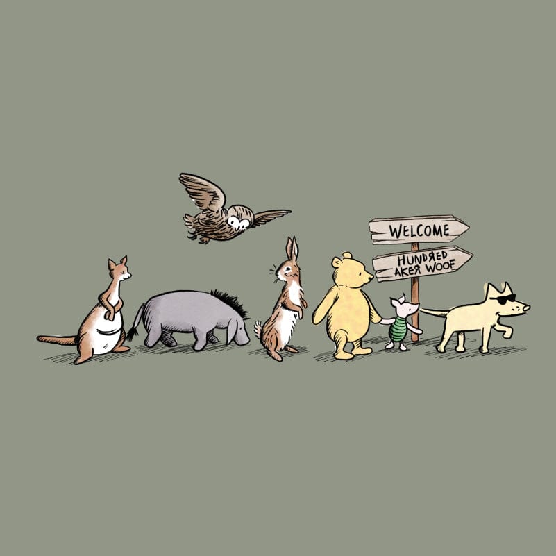 Hundred Acre Woof - Ladies Curvy V-Neck Tee