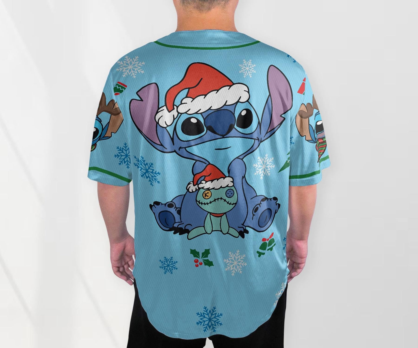 Stitch Baseball Jersey Christmas Baseball Jersey Shirt Blue Stitch Shirt Gift