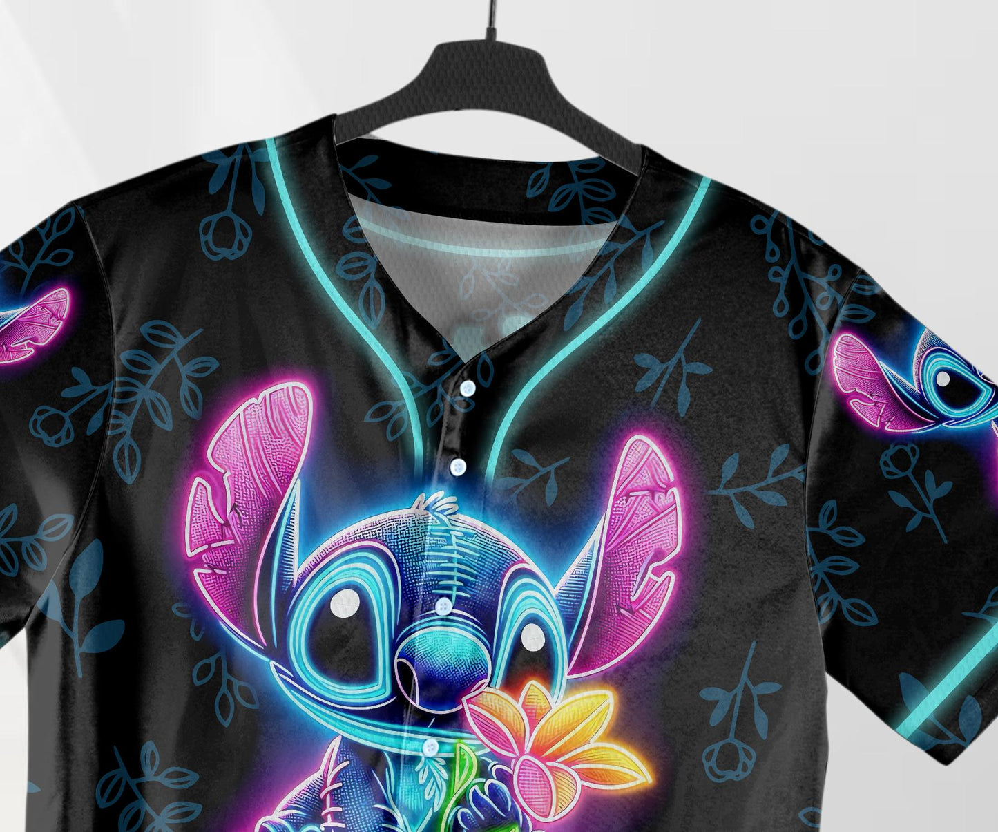 Stitch Baseball Jersey Neon Stitch Jersey Baseball Shirt Gift