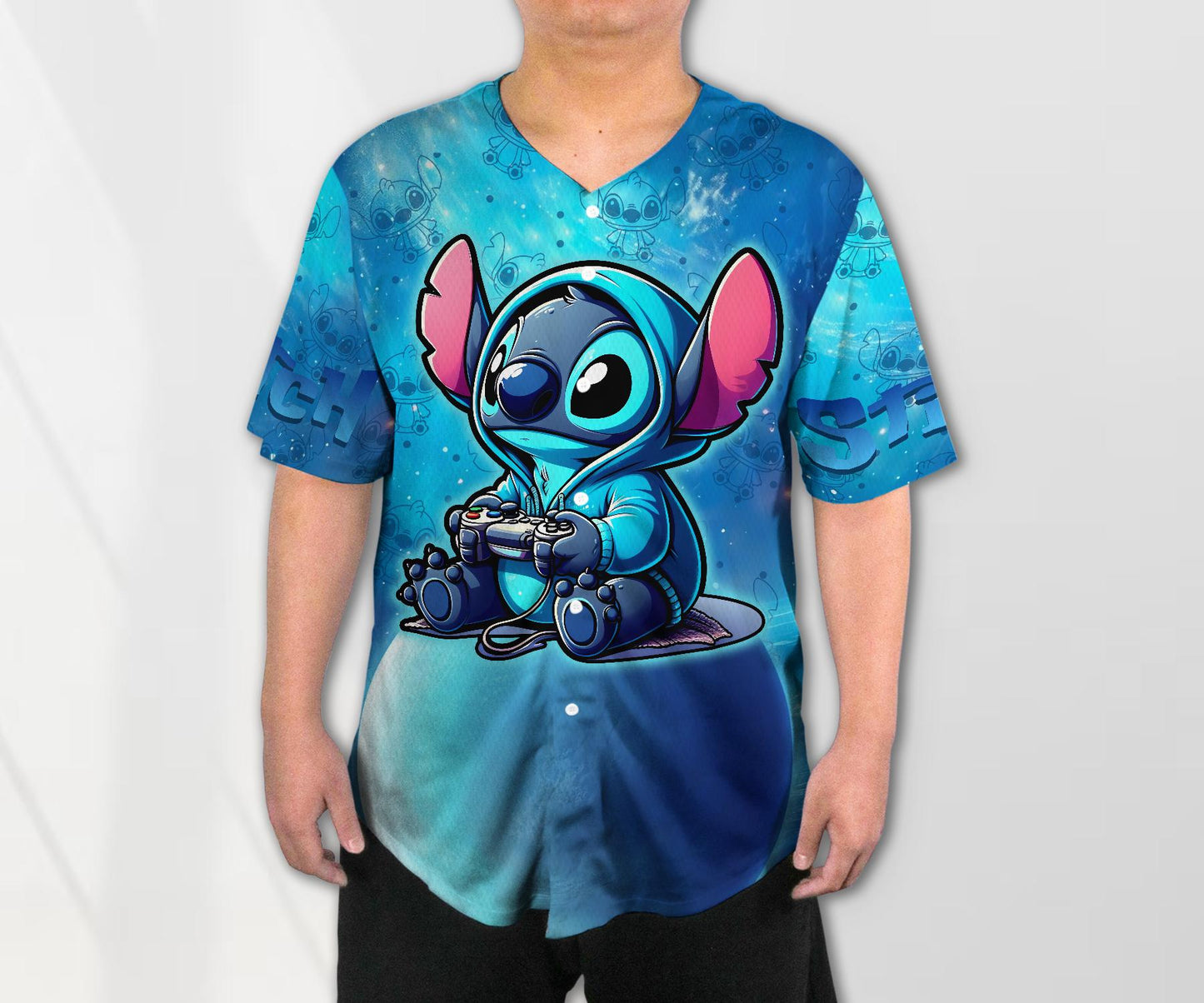 Stitch Baseball Jersey Stitch Gamer Jersey Baseball Stitch Shirt Gift