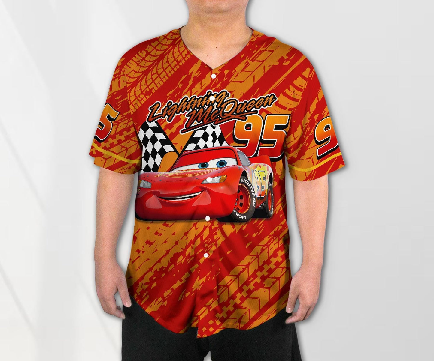 Cars Lightning Mcqueen Baseball Jersey Team Jersey Collection Cars Cartoon Gift Animation Jersey Shirt Gifts