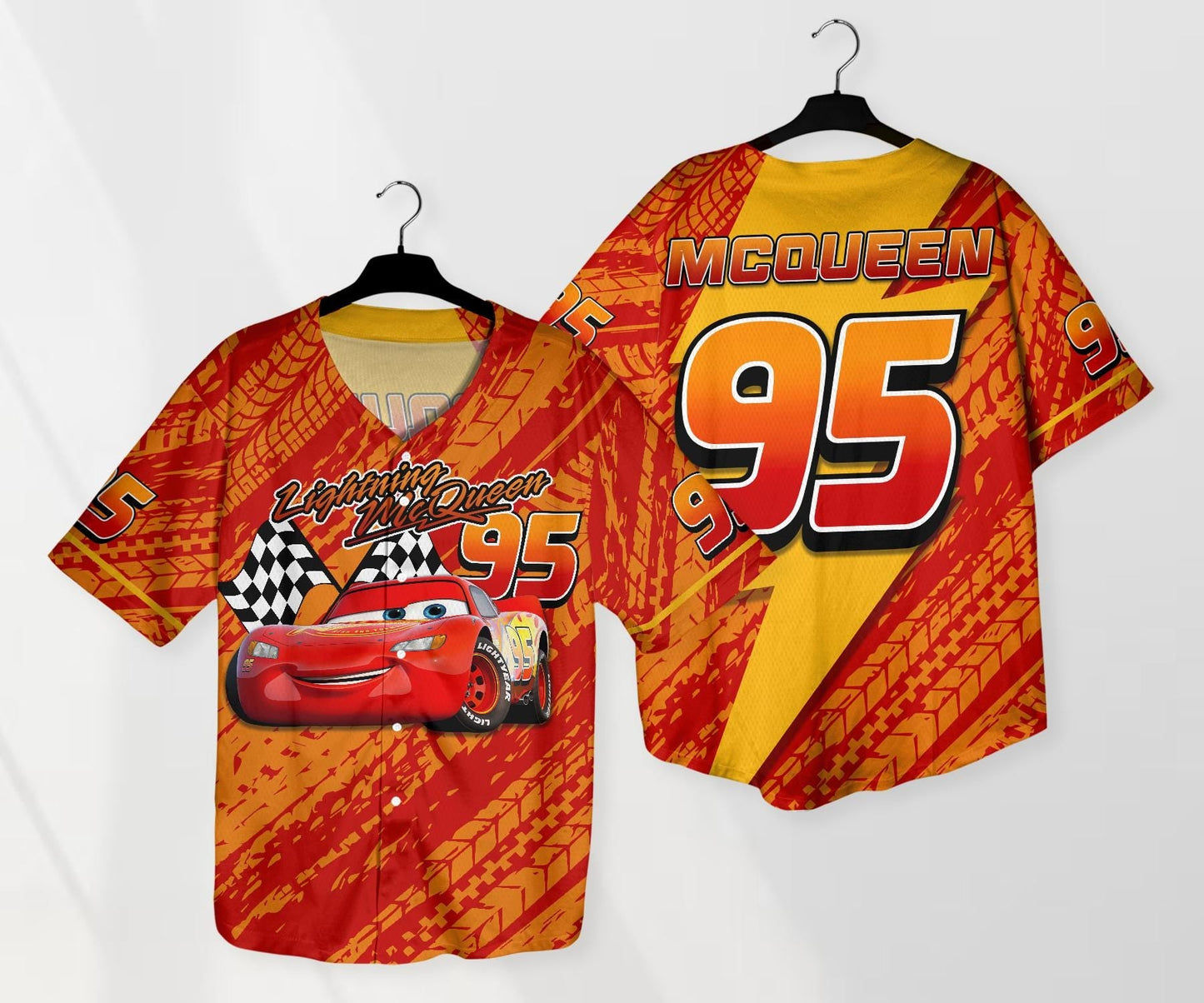 Cars Lightning Mcqueen Baseball Jersey Team Jersey Collection Cars Cartoon Gift Animation Jersey Shirt Gifts
