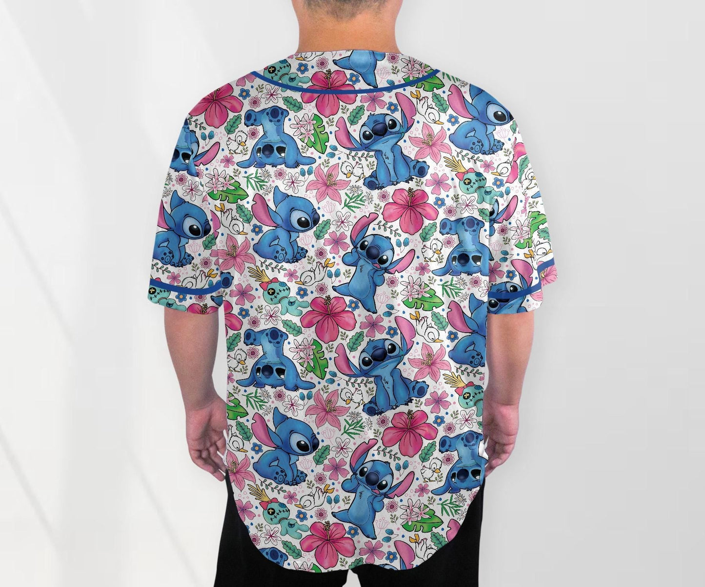 Stitch Jersey Shirt Aloha Tropical Baseball Jersey Stitch Family Shirt Hibiscus Stitch Shirt Gifts