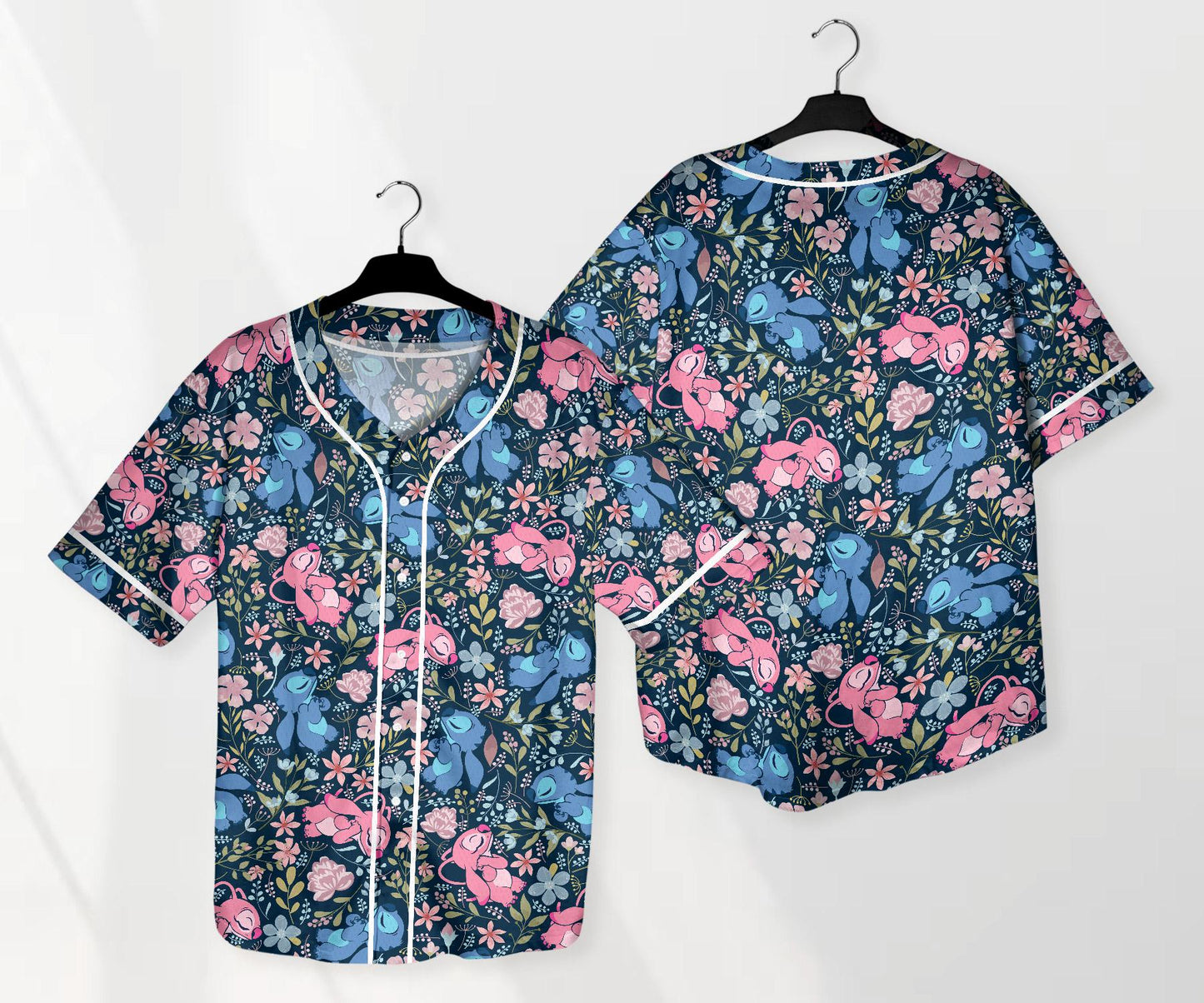 Angel Stitch Baseball Jersey Shirt Aloha Summer Tropical Jersey Stitch Angel Shirt Cute Stitch Shirt Gifts