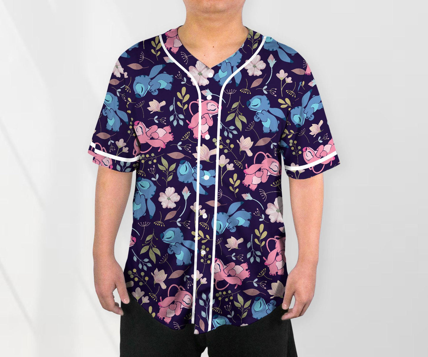 Angel Stitch Jersey Shirt Aloha Tropical Baseball Jersey Stitch Angel Family Shirt Stitch Shirt Gifts