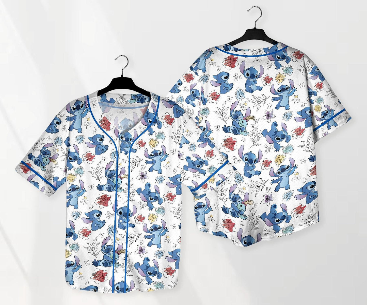 Stitch Baseball Jersey Shirt Aloha Tropical Baseball Jersey Stitch Baseball Shirt Cute Stitch Shirt Gifts