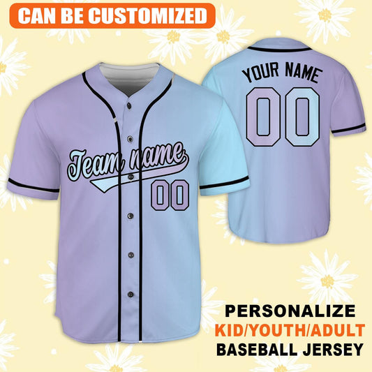 Custom Pastel Baseball Jersey, Personalized Name & Number Shirt, Matching Family Team Jersey, Youth Adult Kid Sports Uniform Gift