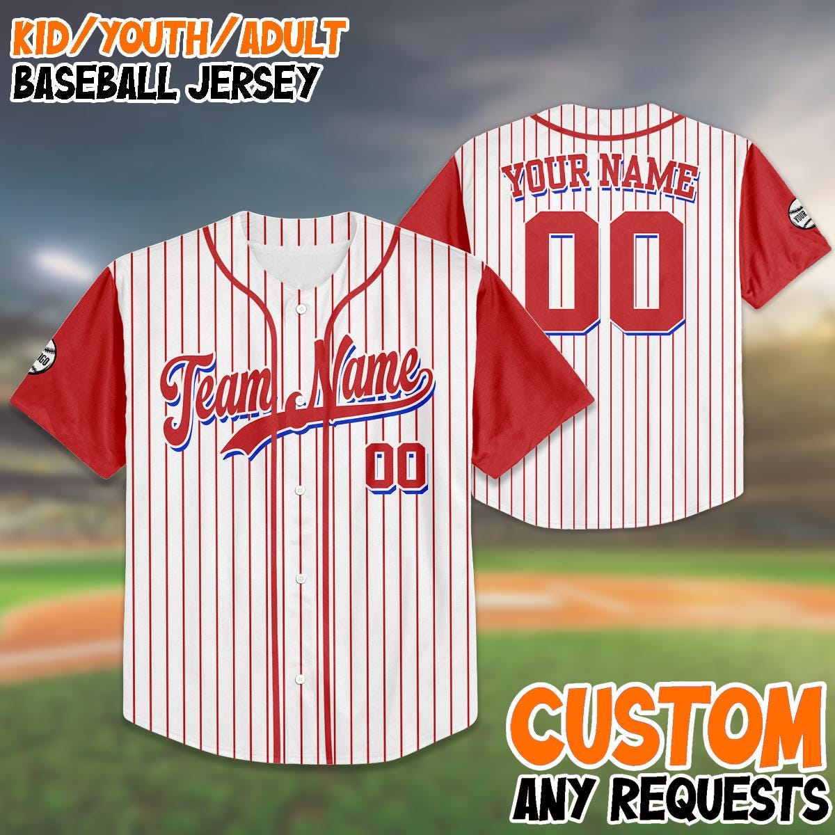 Custom Baseball Team Jersey, Matching Family Vacation Outfit, Kid Youth Adult Personalized Shirt, Team Up Group Gift Idea, Matching Outfit