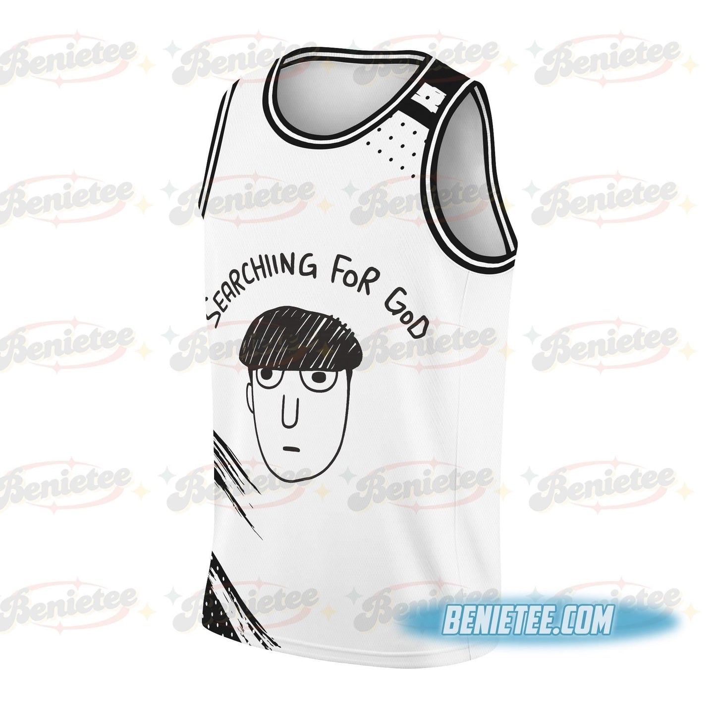 Searching For God Japan Psycho Jersey, Anime Mob Funny Tokyo Japanese Weird Harajuku Streetwear Jersey