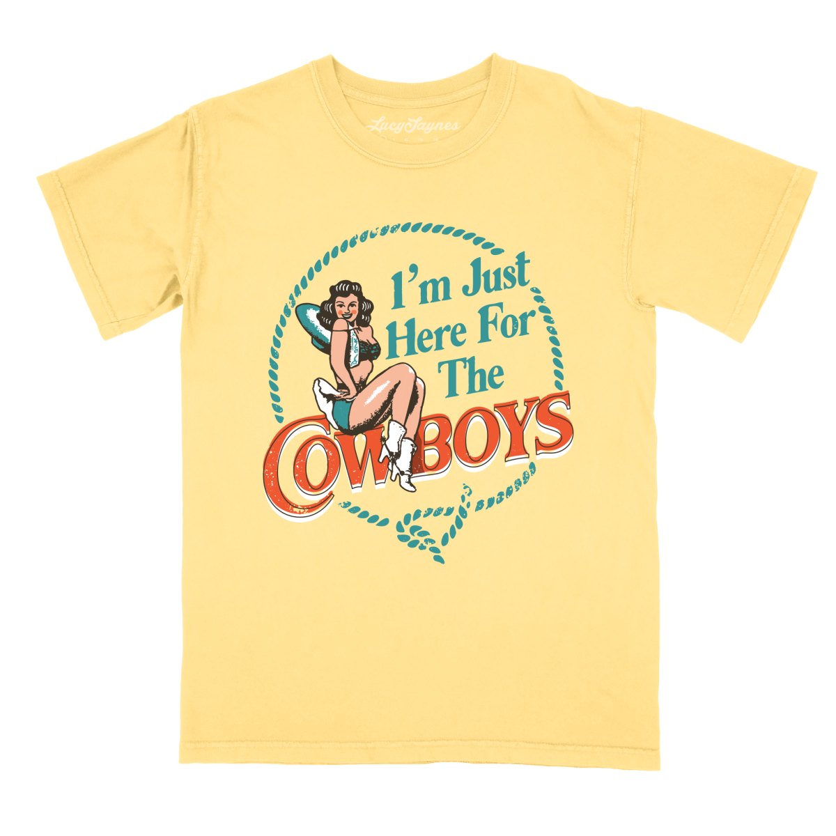 I'm Just Here For The Cowboys Comfort Colors Tee