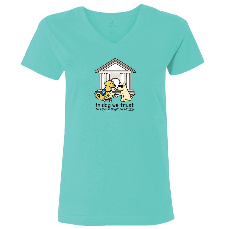In Dogs We Trust - Ladies T-Shirt V-Neck Style001