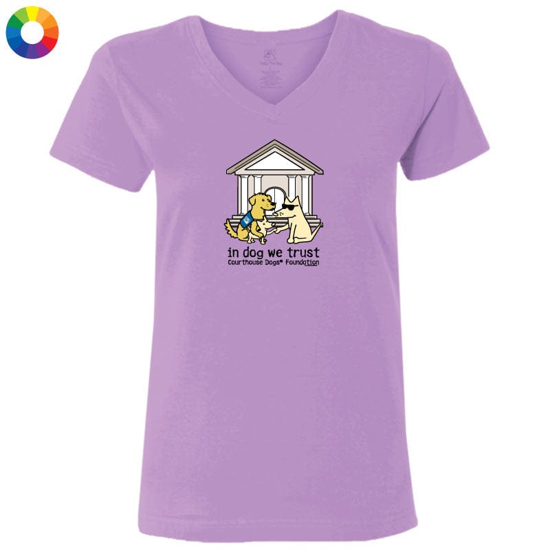 In Dogs We Trust - Ladies T-Shirt V-Neck Style001
