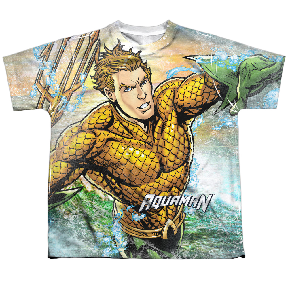 Aquaman Rough Seas - Youth All-Over Print T-Shirt