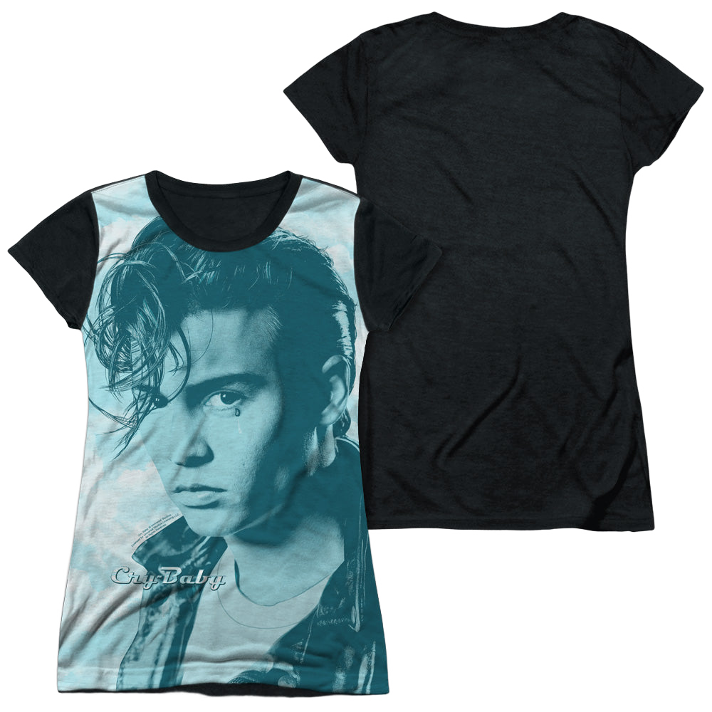 Cry Baby Crying Cloud - Juniors Black Back T-Shirt