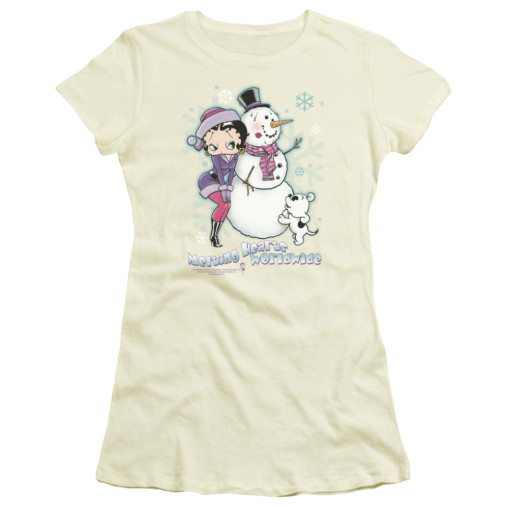 Betty Boop Melting Hearts - Juniors T-Shirt