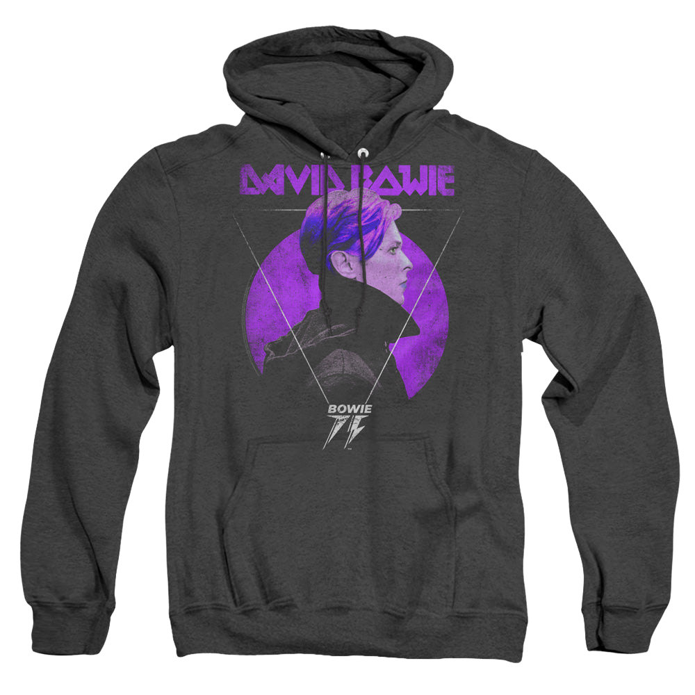 David Bowie Side Profile 75 Logo - Heather Pullover Hoodie