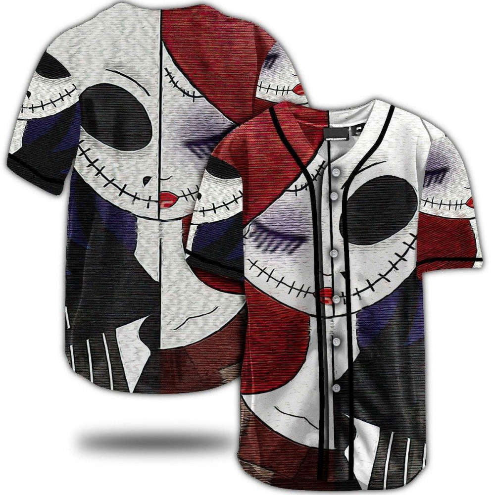 Jack and Sally Baseball Jersey: Trendy and Stylish Nightmare Before Christmas Apparel - Aopprinter