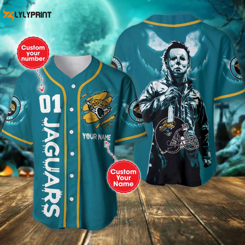 Jacksonville Jaguars Halloween Personalized Baseball Jersey Fan Gifts - lylyprint.com