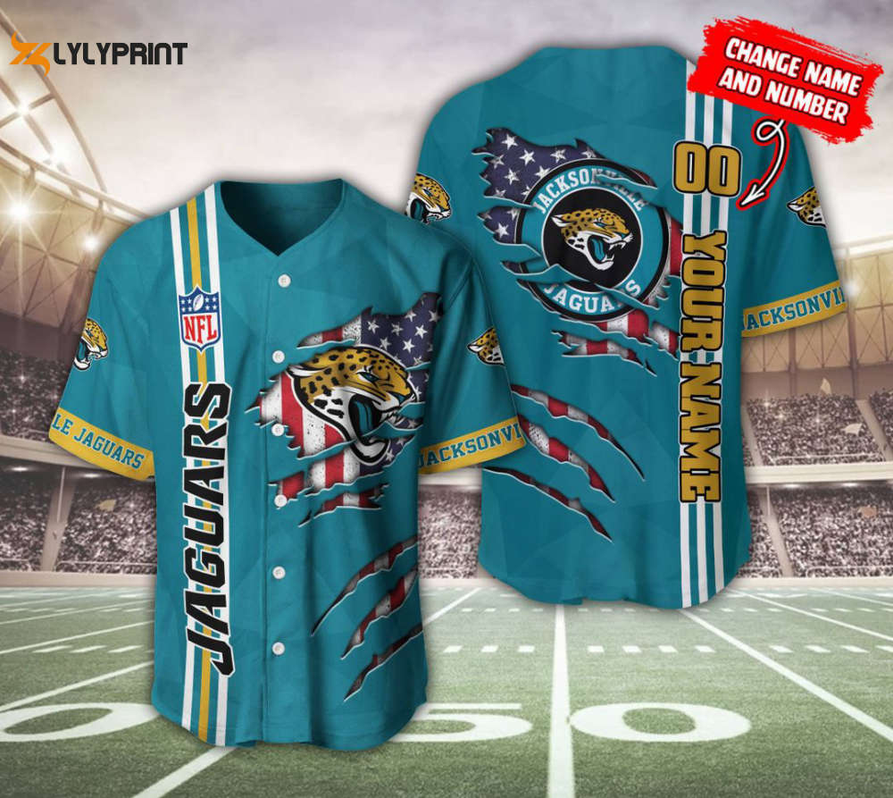 Jacksonville Jaguars Personalized Baseball Jersey - lylyprint.com