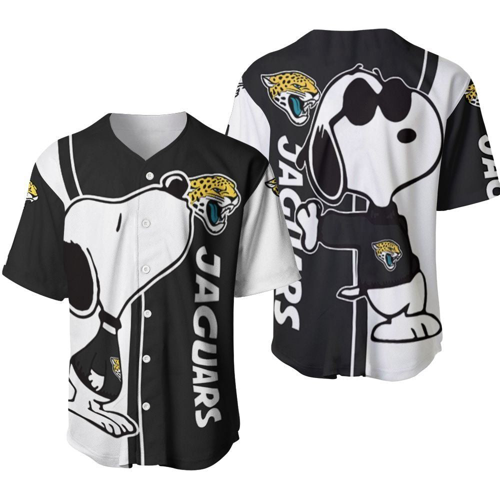 Jacksonville Jaguars Snoopy Lover Printed Baseball Jersey - Gift for Men Women- Gift for Women Men - Bafud