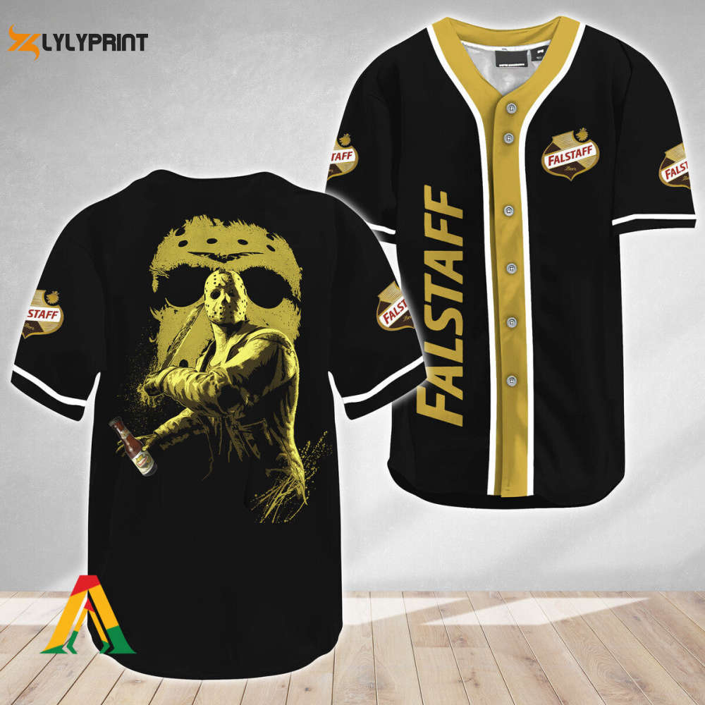Jason Voorhees Friday The 13th Falstaff Beer Baseball Jersey - Gift for Men Women - lylyprint.com
