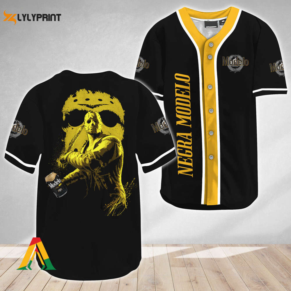 Jason Voorhees Friday The 13th Negra Modelo Baseball Jersey - Gift for Men Women - lylyprint.com