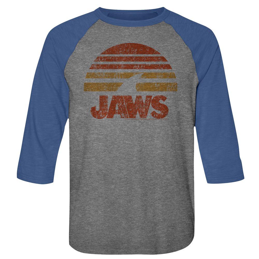 Jaws Shark Sun Baseball Shirt