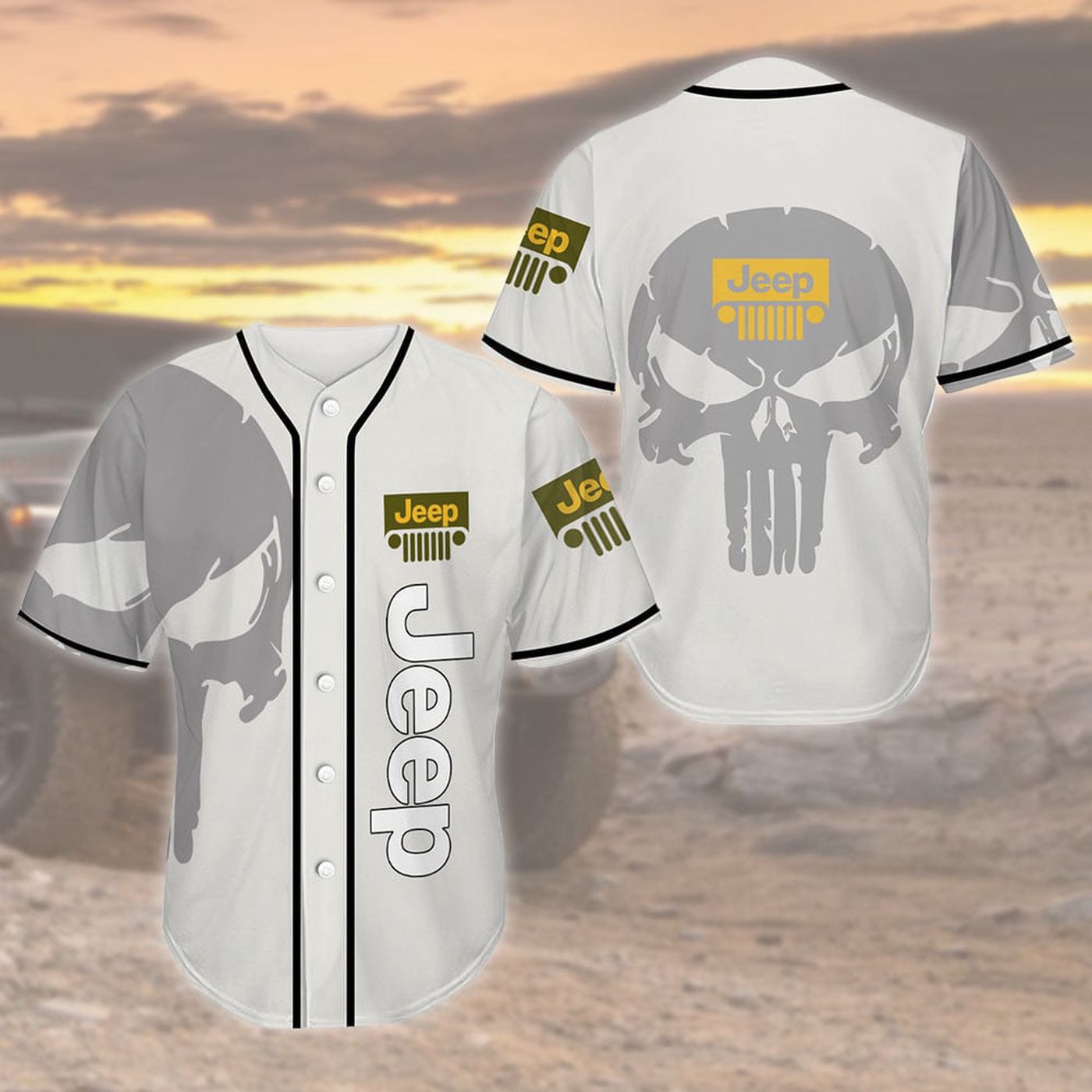 Jeep Skull Baseball Tee Jersey Shirt - Gift for Men Women - lylyprint.com