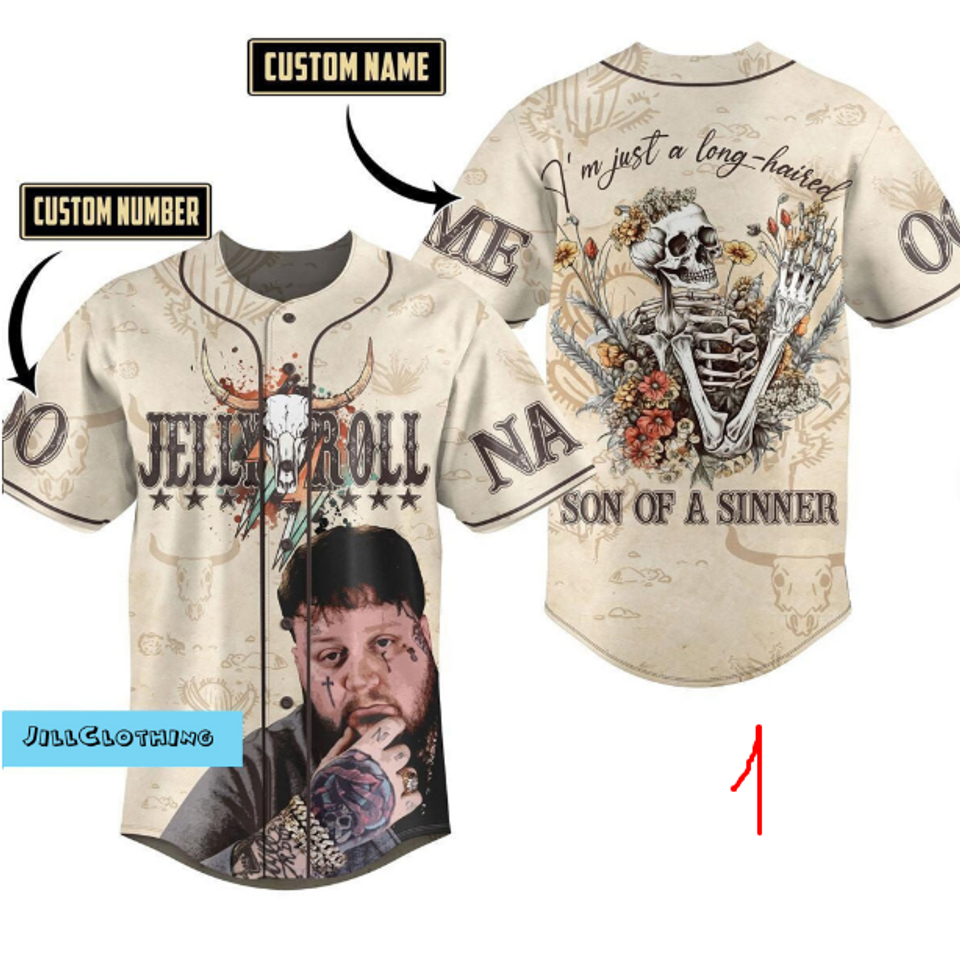 Jelly Roll Jersey Shirt, Jelly Roll Baseball Jersey, Jelly Roll Band Shirt - lylyprint.com