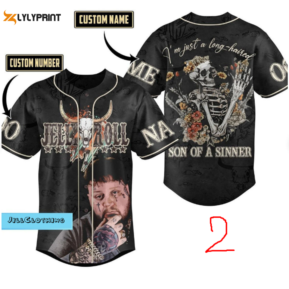 Jelly Roll Jersey Shirt, Jelly Roll Baseball Jersey, Jelly Roll Band Shirt - lylyprint.com