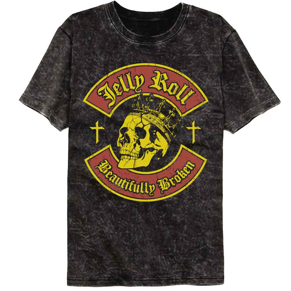 Jelly Roll Skull And Crosses Mineral Wash T-Shirt