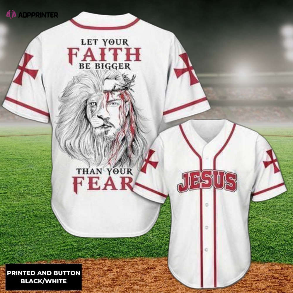 Jesus Lion Baseball Jersey: Embrace Faith Over Fear - Aopprinter
