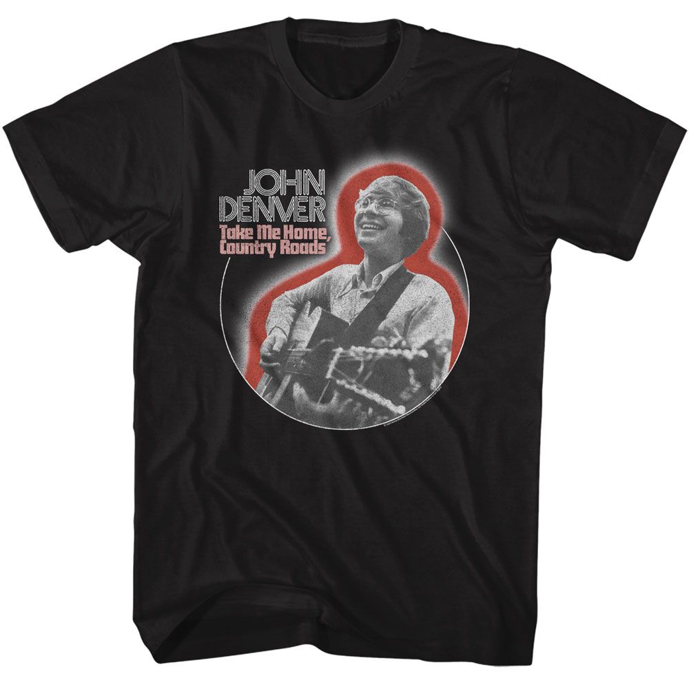 John Denver - Playing Guitar Circle T-Shirt