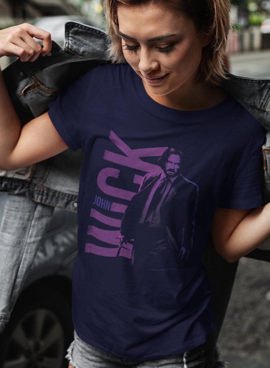 John Wick - Name And Character Illustration Boyfriend Tee