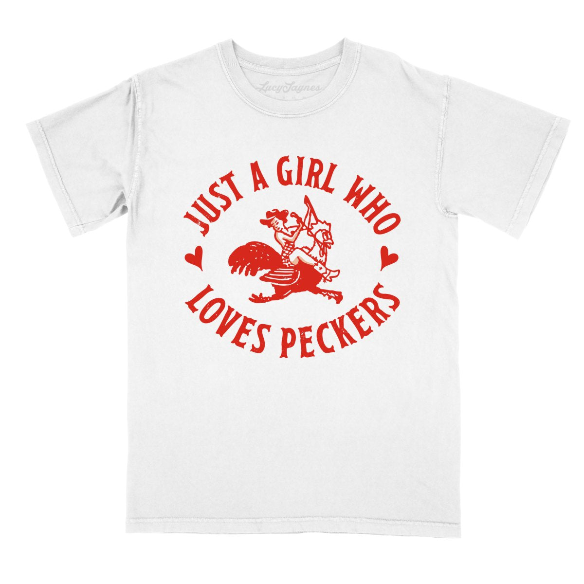 Just a Girl Who Loves Peckers Comfort Colors Tee