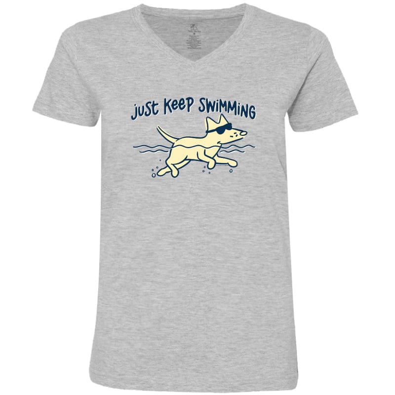 Just Keep Swimming - Ladies T-Shirt V-Neck