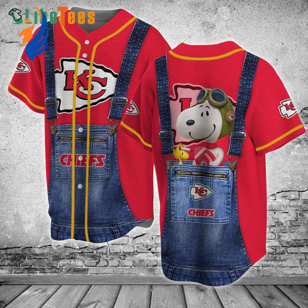 Kansas City Chiefs Baseball Jersey Snoopy - Perfect Gifts For Your Loved Ones Jersey Shirt - Gift for Women Men - Bafud