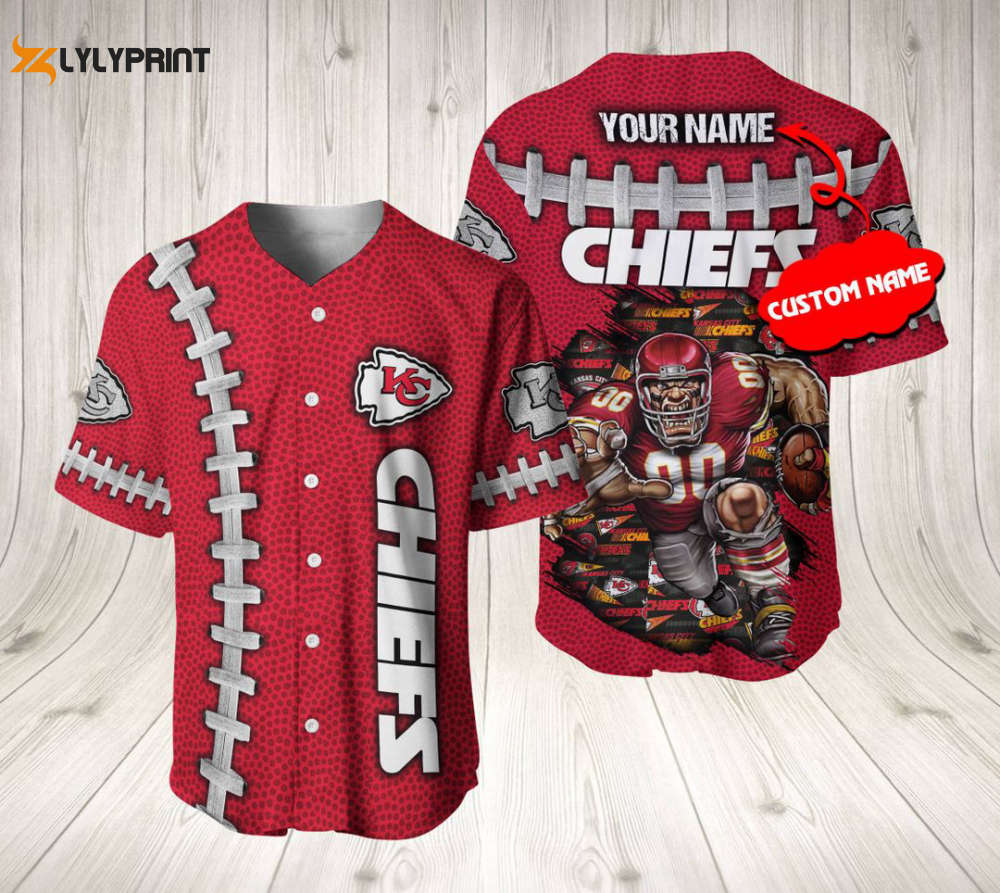 Kansas City Chiefs Personalized Baseball Jersey Fan Gifts - lylyprint.com
