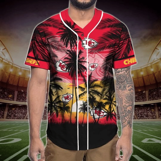 Kansas City Chiefs Tropical Baseball Jersey Gifts for Fans - lylyprint.com