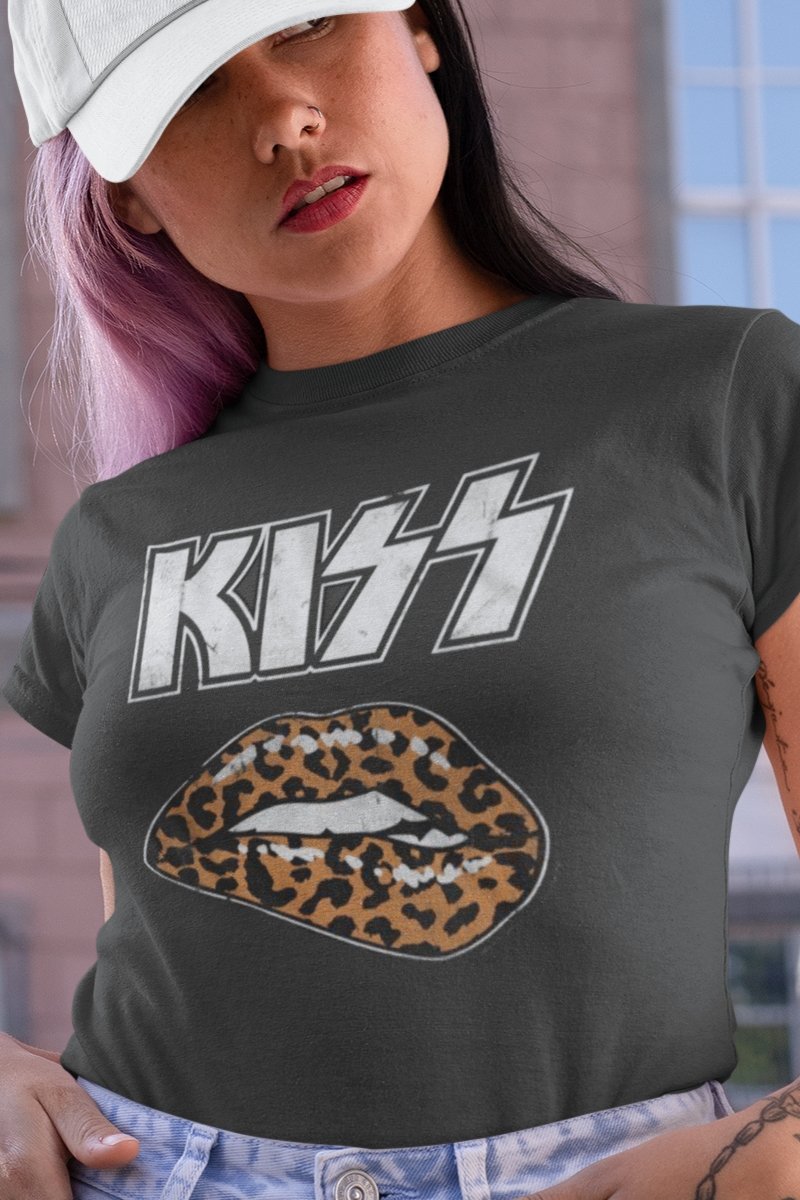 KISS Leopard Lip Boyfriend Tee
