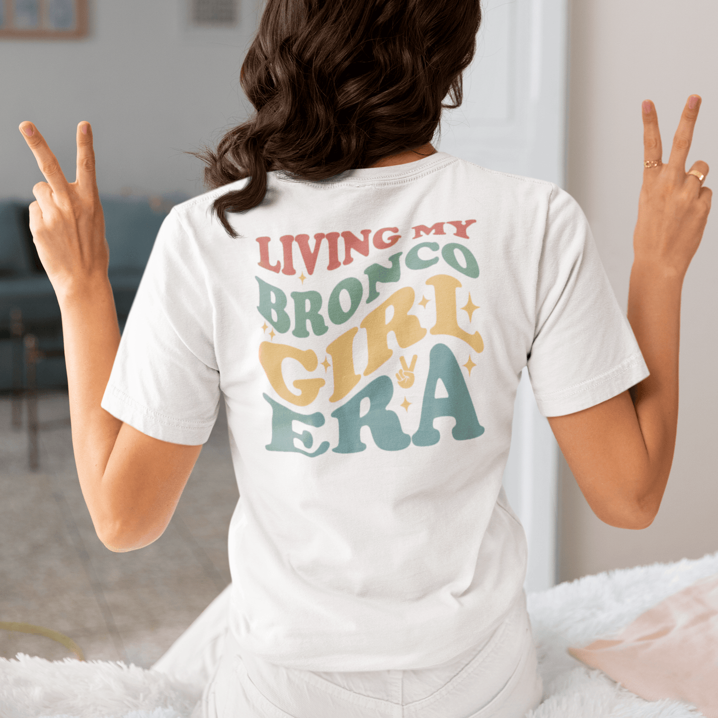 Ladies Living My Bronco Girl Era Tee