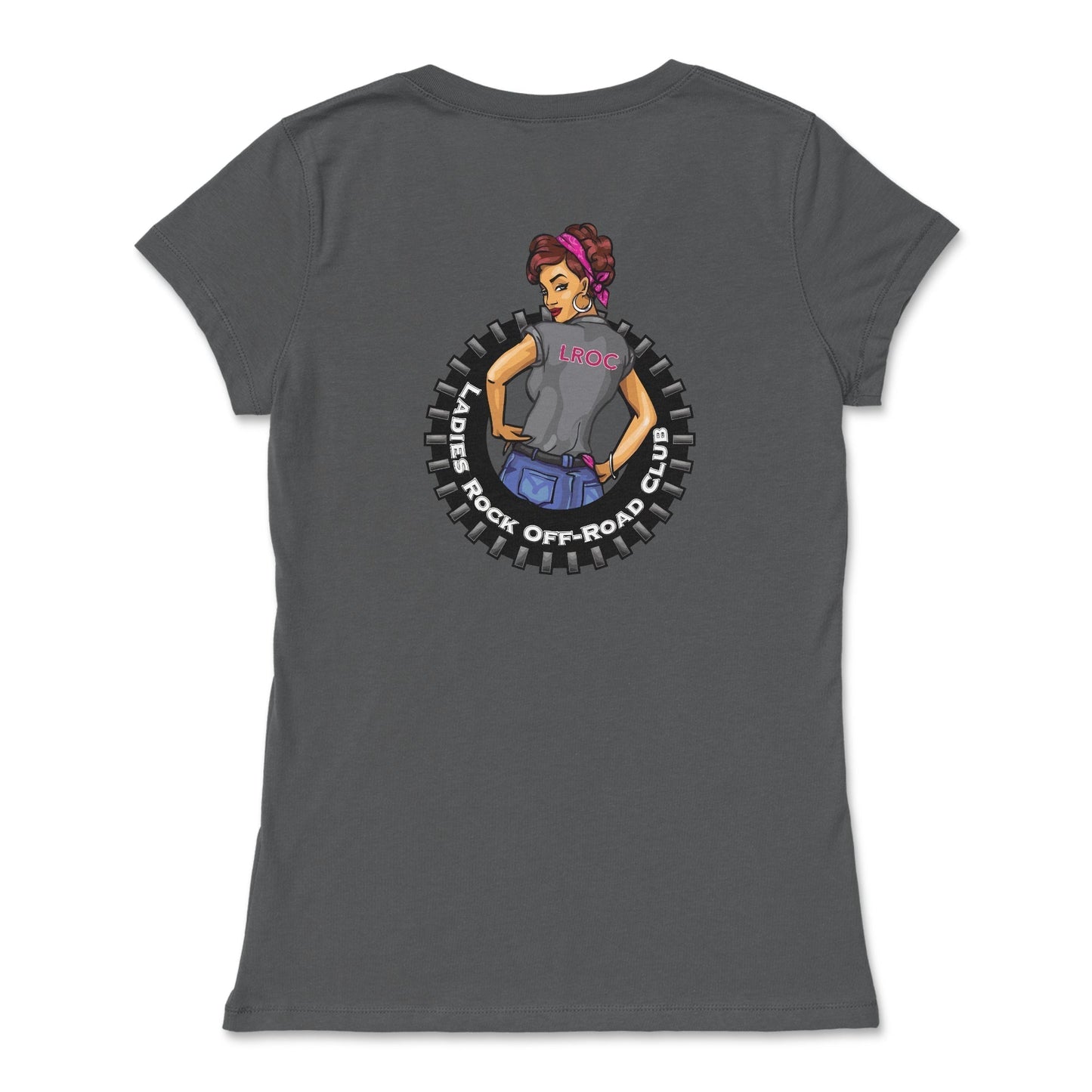 Ladies Rock Off-Road Club Slim Fit V-Neck Tee for Summer Adventures