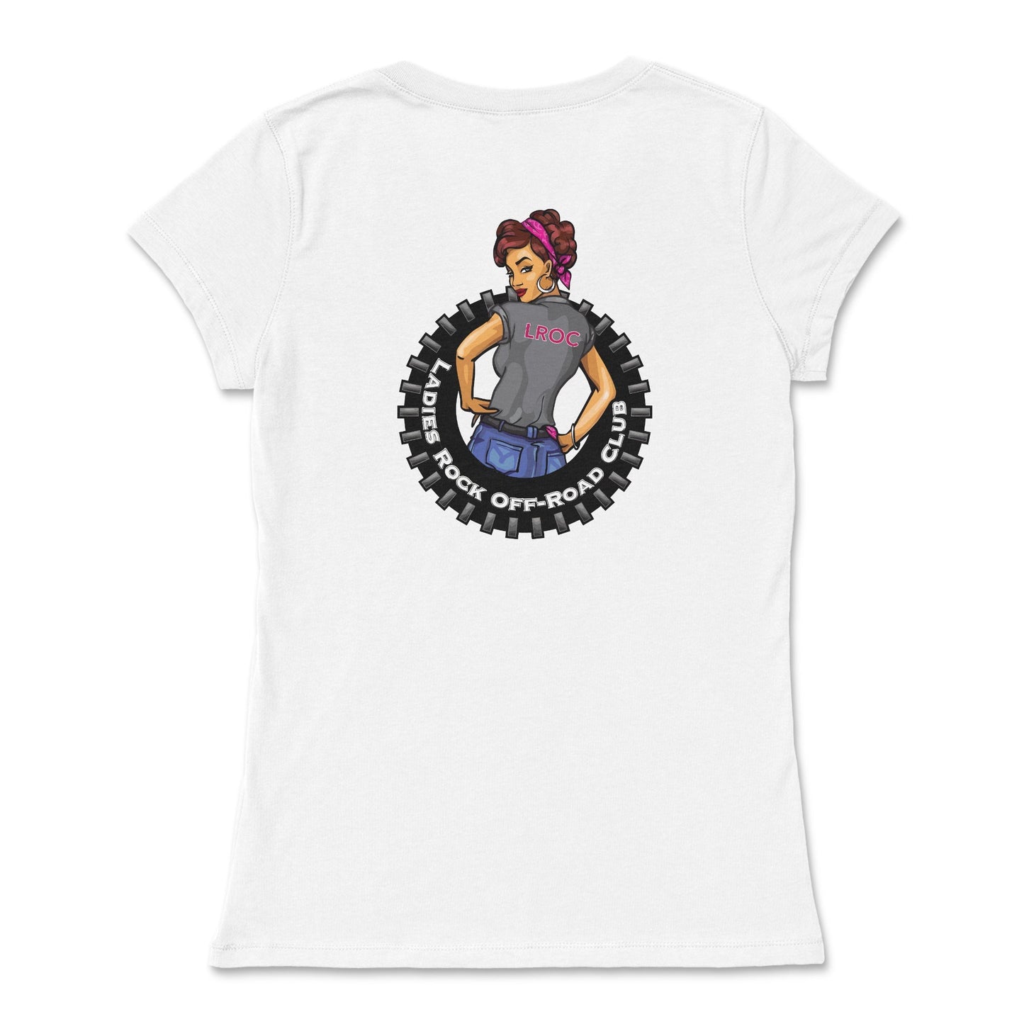 Ladies Rock Off-Road Club Slim Fit V-Neck Tee for Summer Adventures