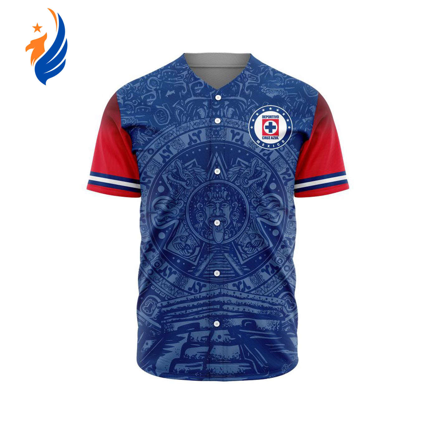 LIGA MX Cruz Azul Special Aztec Design Baseball Jersey Gift for Men Women - Bafud