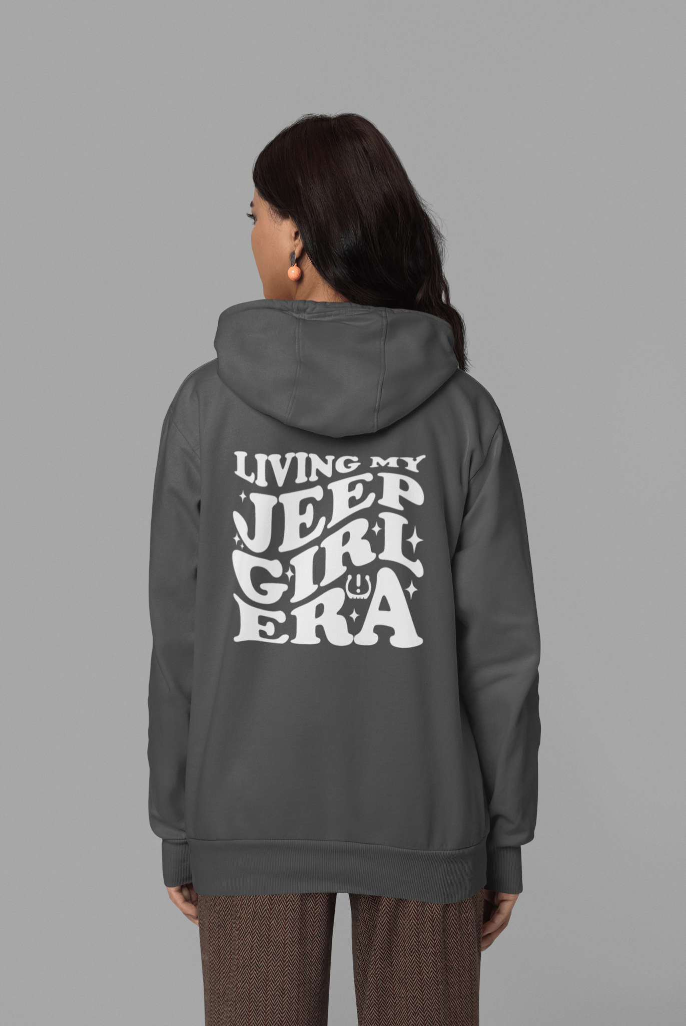 Living My Jeep Girl Era White Print Hoodie