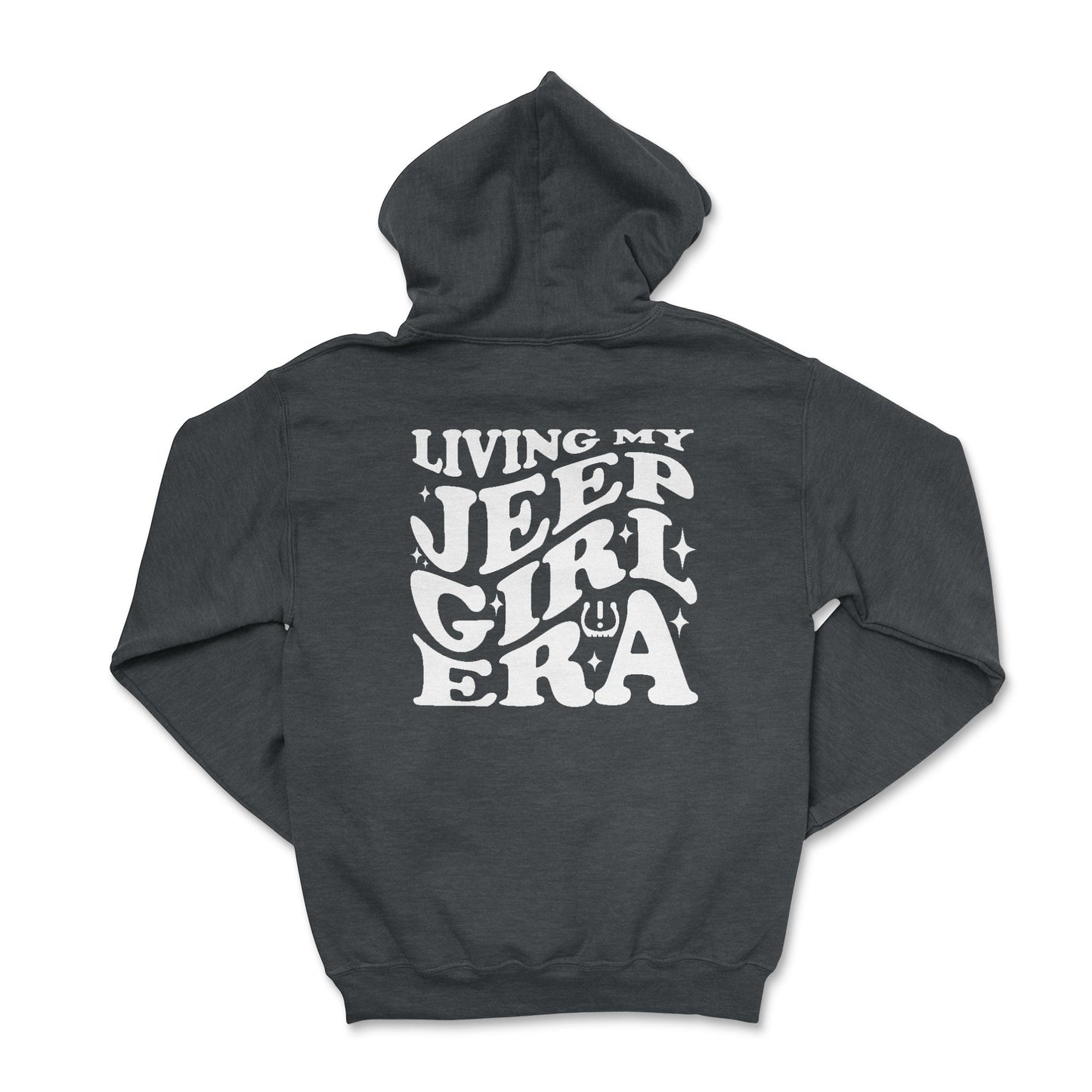 Living My Jeep Girl Era White Print Hoodie
