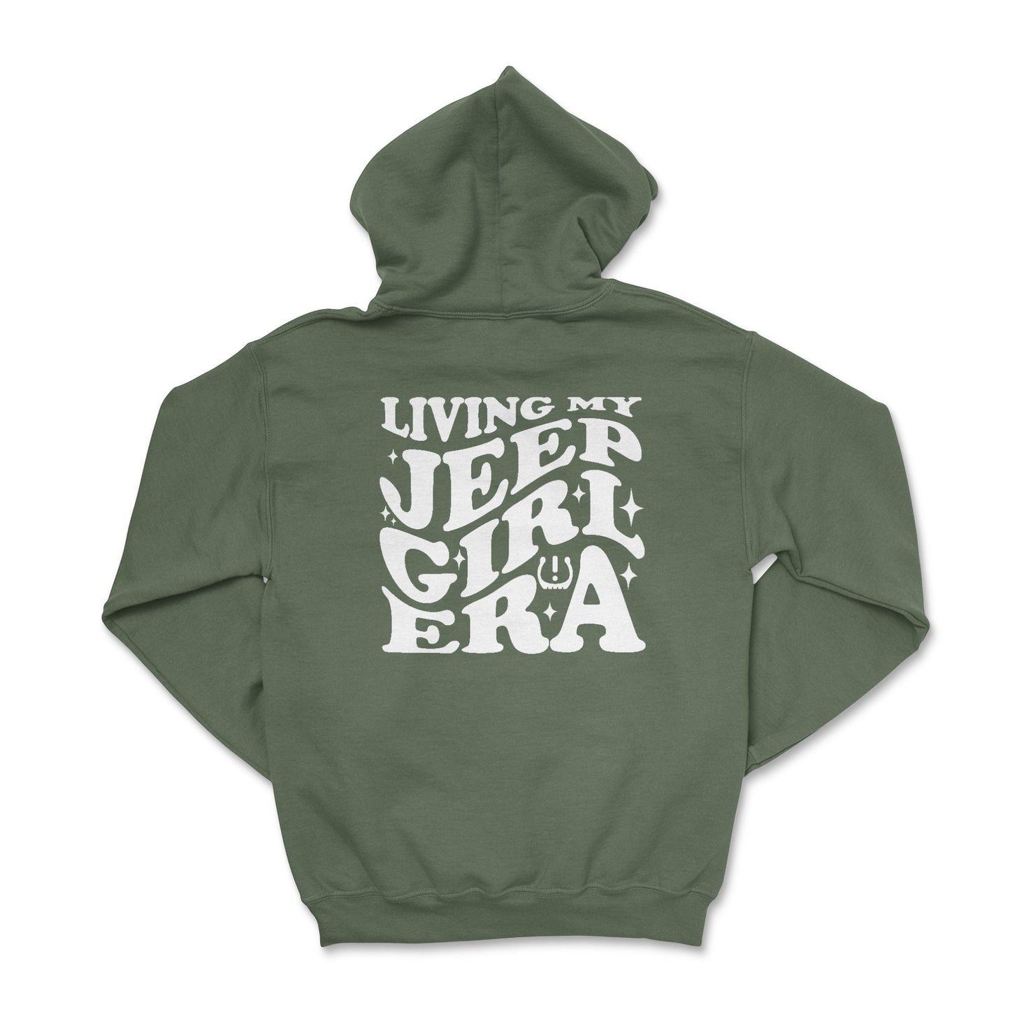 Living My Jeep Girl Era White Print Hoodie