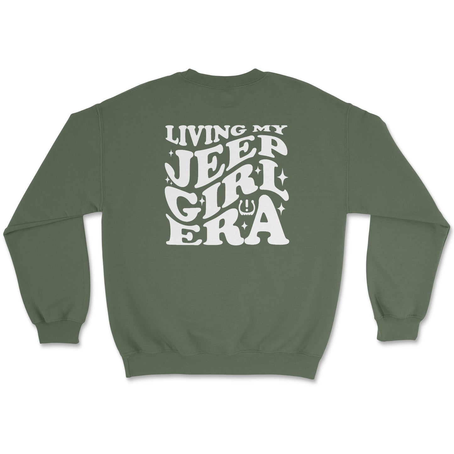 Living My Jeep Girl Era White Print Sweatshirt