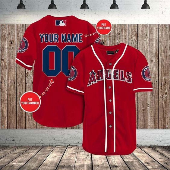 Los Angeles Angels Baseball Jersey BJ0002 - lylyprint.com