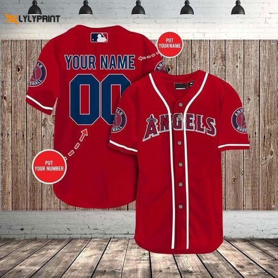 Los Angeles Angels Baseball Jersey BJ0002 - lylyprint.com